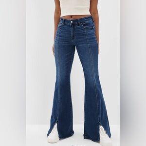 American Eagle Festival Flare Jeans Womens 6 Next Level Stretch Blue Style 80’